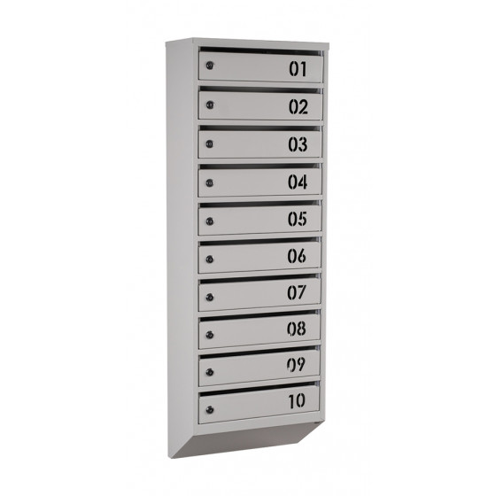 Mailbox for 10 apartments (YP-10-B gray)