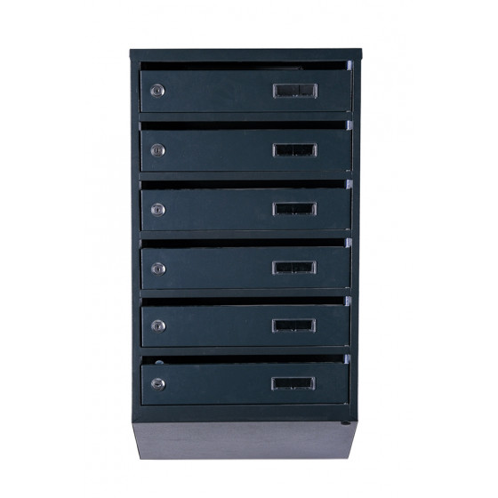 Mailbox for 6 apartments (YP-06-A anthracite)