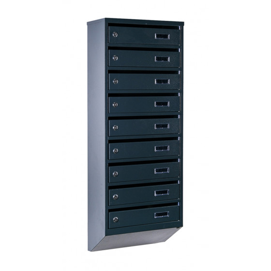 Mailbox for 9 apartments (YP-09-A anthracite)