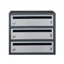 Mailbox for 3 apartments anthracite (E2-F stainless steel)