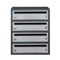 Mailbox for 4 apartments anthracite (E2-F stainless steel)