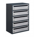 Mailbox for 5 apartments anthracite (E1-F stainless steel)