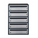 Mailbox for 5 apartments anthracite (E1-F stainless steel)