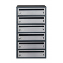 Mailbox for 6 apartments anthracite (E2-F stainless steel)
