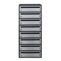 Mailbox for 8 apartments anthracite (E2-F stainless steel)