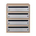 Mailbox for 4 apartments beige (E2-F stainless steel)