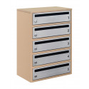 Mailbox for 5 apartments beige (E2-F stainless steel)