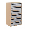 Mailbox for 6 apartments beige (E2-F stainless steel)