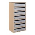 Mailbox for 7 apartments beige (E2-F stainless steel)