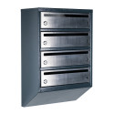 Mailbox for 4 apartments anthracite (E1-F stainless steel)