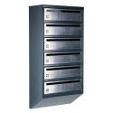 Mailbox for 6 apartments anthracite (E1-F stainless steel)