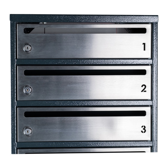 Mailbox for 7 apartments anthracite (E1-F stainless steel)