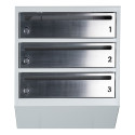 Mailbox for 3 apartments gray (E1-F stainless steel)