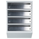 Mailbox for 4 apartments gray (E1-F stainless steel)
