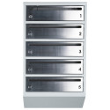 Mailbox for 5 apartments gray (E1-F stainless steel)