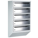 Mailbox for 5 apartments gray (E1-F stainless steel)