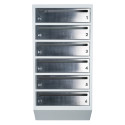 Mailbox for 6 apartments gray (E1-F stainless steel)