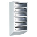 Mailbox for 6 apartments gray (E1-F stainless steel)