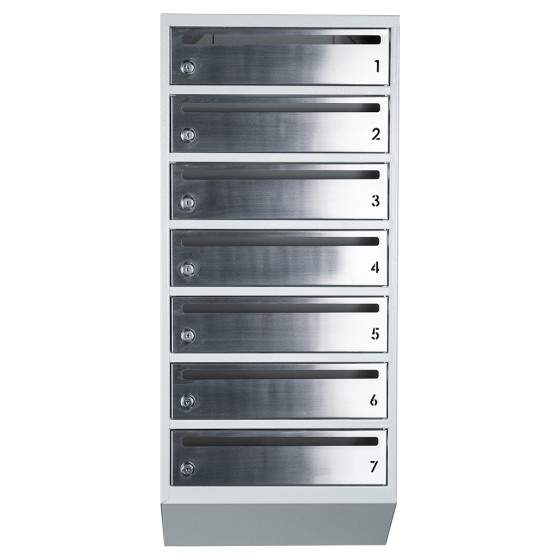 Mailbox for 7 apartments gray (E1-F stainless steel)