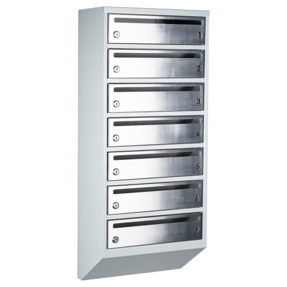 Mailbox for 7 apartments gray (E1-F stainless steel)