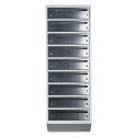 Mailbox for 9 apartments gray (E1-F stainless steel)