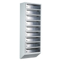 Mailbox for 9 apartments gray (E1-F stainless steel)