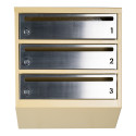 Mailbox for 3 apartments beige (E1-F stainless steel)