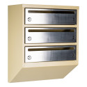Mailbox for 3 apartments beige (E1-F stainless steel)