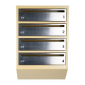 Mailbox for 4 apartments beige (E1-F stainless steel)
