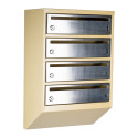 Mailbox for 4 apartments beige (E1-F stainless steel)
