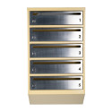 Mailbox for 5 apartments beige (E1-F stainless steel)