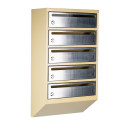 Mailbox for 5 apartments beige (E1-F stainless steel)