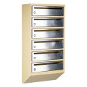 Mailbox for 6 apartments beige (E1-F stainless steel)
