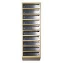 Mailbox for 10 apartments beige (E1-F stainless steel)