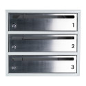 Mailbox for 3 apartments gray (E2-F stainless steel)