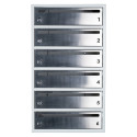 Mailbox for 6 apartments gray (E2-F stainless steel)