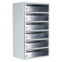 Mailbox for 6 apartments gray (E2-F stainless steel)