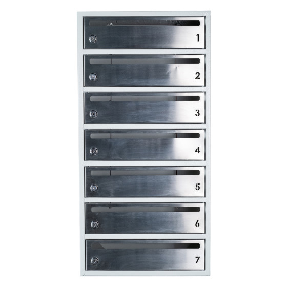 Mailbox for 7 apartments gray (E2-F stainless steel)