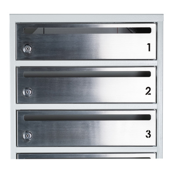Mailbox for 10 apartments gray (E2-F stainless steel)