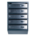 Mailbox for 5 apartments (YP-05-A anthracite stainless steel)