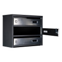 Mailbox for 4 apartments (YP-04-A black stainless steel)