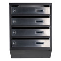 Mailbox for 4 apartments (YP-04-A black stainless steel)