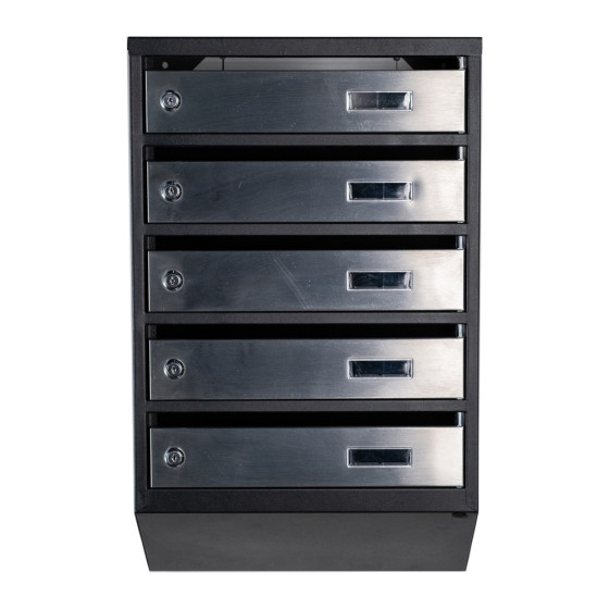 Mailbox for 5 apartments (YP-05-A black stainless steel)