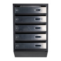 Mailbox for 5 apartments (YP-05-A black stainless steel)