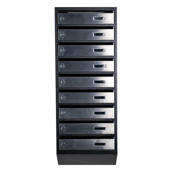Mailbox for 9 apartments (YP-09-A black stainless steel)