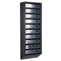 Mailbox for 10 apartments (YP-10-A black stainless steel)
