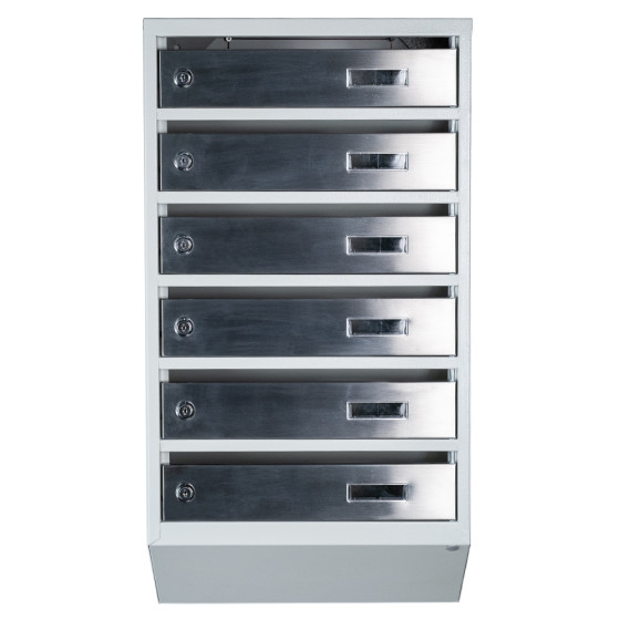 Mailbox for 6 apartments (YP-06-A gray stainless steel)