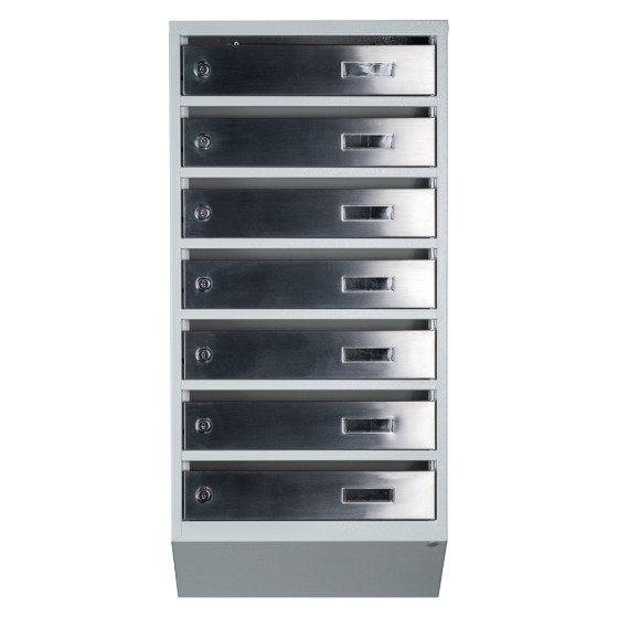 Mailbox for 7 apartments (YP-07-A gray stainless steel)