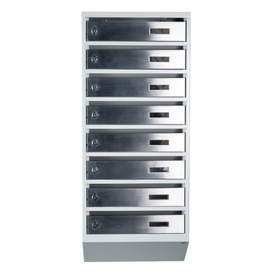 Mailbox for 8 apartments (YP-08-A gray stainless steel)