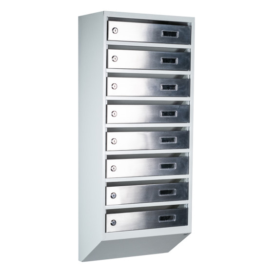Mailbox for 8 apartments (YP-08-A gray stainless steel)